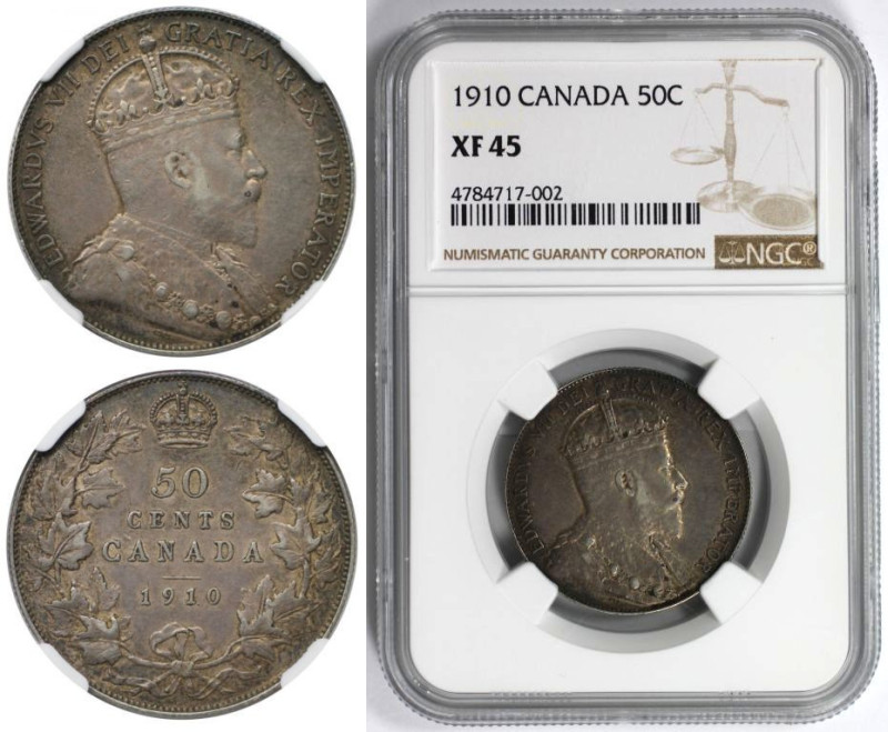 Weltmünzen und Medaillen, Kanada / Canada. Edward VII. (1901-1910). 50 Cents 191...