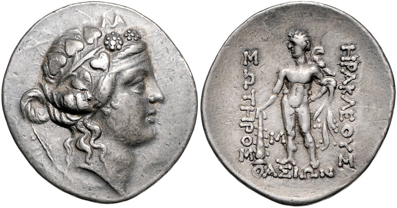 GRIECHENLAND, THRAKIEN / Insel Thasos, AR Tetradrachme (nach 148 v.Chr.). Kopf d...