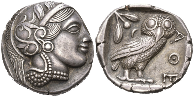 GRIECHENLAND, ATTIKA / Stadt Athen, AR Tetradrachme (5.Jh.v.Chr.). Kopf der Athe...