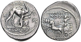 RÖMISCHE REPUBLIK, M. Aemilius Scaurus u. P. Plantius Hypsaeus, 58 v.Chr., AR Denar. König Aretas kniet neben Dromedar r., M SCAVR AED CVR REX ARETAS,...