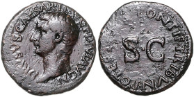 RÖMISCHES REICH, Drusus Minor, +23, AE As (unter Tiberius), Rom. Büste l. Rs.Schrift um SC. 11,05g.
Patina, ss
RIC 45, Kampm.8.2