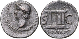 RÖMISCHES REICH, Nero, 54-68, AE 25, Thrakien, Stadt Perinthus. Belorb. Kopf l., NERO CLAVDIVS [CAESAR AVG] GERM PM TR P. Rs.Altar, PROVIDENT SC. 9,80...