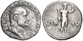 RÖMISCHES REICH, Galba, 68-69, AR Denar, Rom. Belorb. Büste r. Rs.Virtus mit Parazonium und Speer stehend. 3,29g.
ss
RIC 12, Kampm.17.17