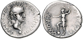 RÖMISCHES REICH, Galba, 68-69, AR Denar, Rom. Belorb. Kopf r. Rs.Roma l. stehend, hält Speer und Zweig, Fuß auf Globus. 3,56g. Ex Nomos A 29 Nr. 566 0...