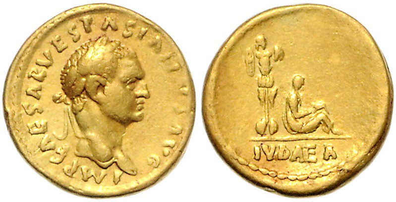 RÖMISCHES REICH, Vespasian, 69-79, AV Aureus (69-71), Rom. Belorb. Büste r., IMP...