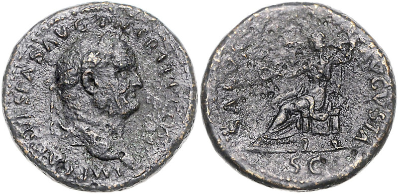 RÖMISCHES REICH, Vespasian, 69-79, AE Sesterz (71), Rom. Belorb. Büste r., IMP C...