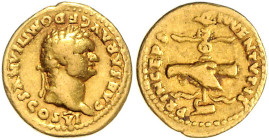 RÖMISCHES REICH, Domitian als Caesar, 69-81, AV Aureus (79), Rom. Belorb. Büste r., CAESAR AVG F DOMITIANVS COS VI. Rs.Handschlag über Legionsadler au...