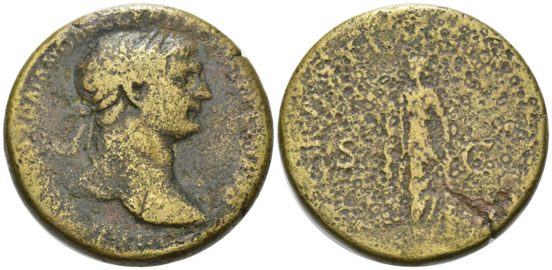 RÖMISCHES REICH, Trajan, 98-117, AE Sesterz (103-111), Rom. Belorb. Büste r. Rs....
