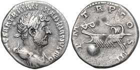 RÖMISCHES REICH, Hadrian, 117-138, AR Denar (119-122), Rom. Belorb., drap. und gepanz. Büste r., [IMP] CAESAR TRAIAN HADRIANVS AVG. Rs.Galeere l., PM ...