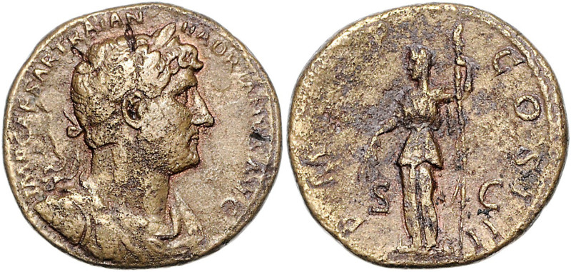 RÖMISCHES REICH, Hadrian, 117-138, AE Sesterz COS III (121-123), Rom. Belorb. Bü...