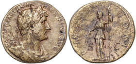 RÖMISCHES REICH, Hadrian, 117-138, AE Sesterz COS III (121-123), Rom. Belorb. Büste r. Rs.Ceres mit Kornähren und Fackel. 21,48g.
ss
RIC² 661