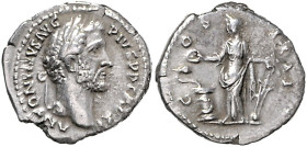 RÖMISCHES REICH, Antoninus Pius, 138-161, AR Denar (147-148), Rom. Belorb. Büste r., ANTONINVS AVG PIVS PP TRP XI. Rs.Salus l. stehend, füttert l. Sch...