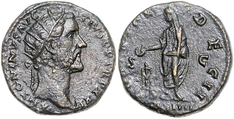 RÖMISCHES REICH, Antoninus Pius, 138-161, AE Dupondius COS IIII =158/159, Rom. K...