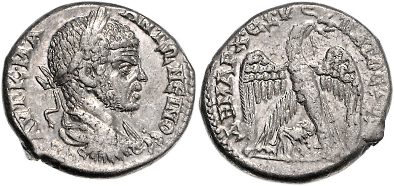 RÖMISCHES REICH, Caracalla, 198-217, AR Tetradrachme, Kyrrhestika, Stadt Hieropo...