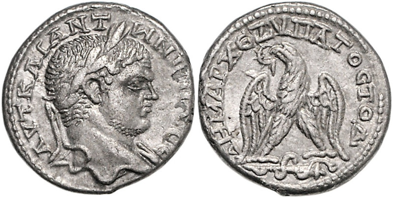 RÖMISCHES REICH, Caracalla, 198-217, AR Tetradrachme (215-217), Judea, Caesarea ...