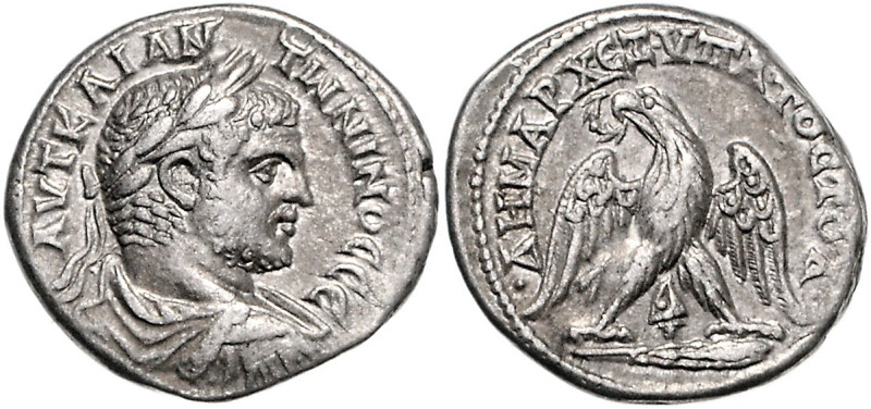 RÖMISCHES REICH, Caracalla, 198-217, AR Tetradrachme (213-217), Phoenicia, Stadt...