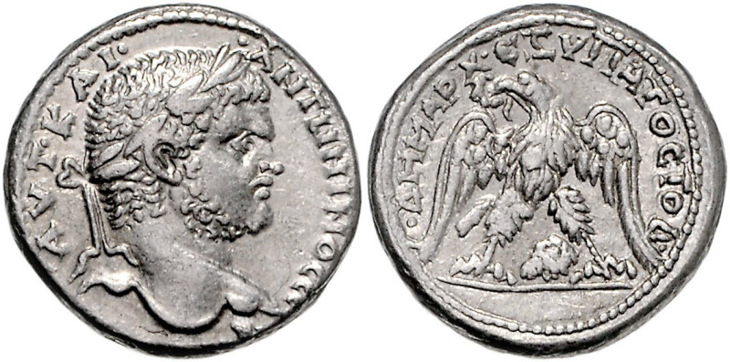 RÖMISCHES REICH, Caracalla, 198-217, AR Tetradrachme (215-217), Coele Syria, Sta...