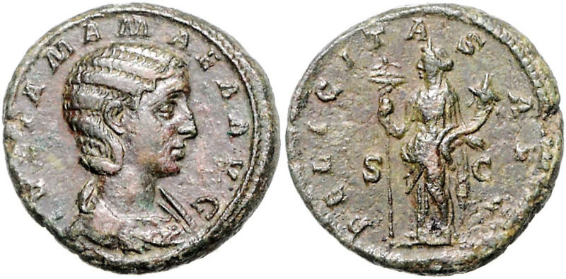 RÖMISCHES REICH, Julia Mamaea, Mutter des Severus Alexander, +235, AE As, Rom. D...