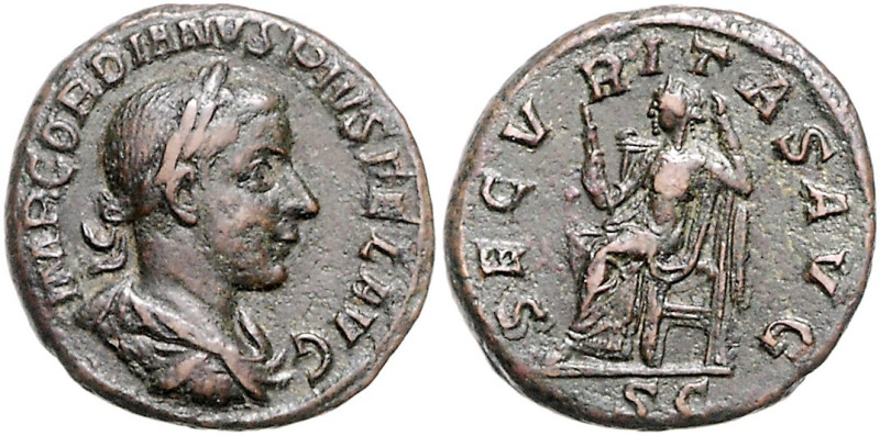 RÖMISCHES REICH, Gordian III., 238-244, AE As (241-244), Rom. Belorb., drap. und...