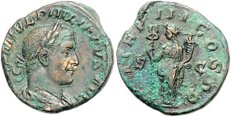 RÖMISCHES REICH, Philipp I., 244-249, AE Sesterz TRP III = 246, Rom. Belorb. Büs...