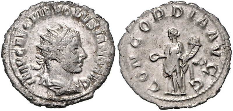 RÖMISCHES REICH, Volusian, 251-253, AR Antoninian (253), Rom. Drap. und gepanz. ...