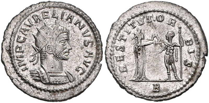 RÖMISCHES REICH, Aurelian, 270-275, AE Antoninian, Antiochia. Gepanz. Büste mit ...