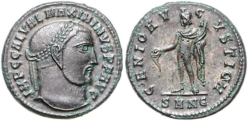 RÖMISCHES REICH, Maximinus II., 309-313, AE Follis (310-311), SMNE =Nicomedia. B...