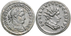 RÖMISCHES REICH, Constantin I. der Große, 307-337, AE Follis (310-313), Trier. Belorb. und gepanz. Büste r. Rs.Solbüste mit Strahlenkrone r. 3,65g.
s...