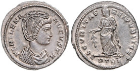 RÖMISCHES REICH, Helena, Gemahlin des Constantius I., +329, AE Follis (327-328), PTRE =Treveri. Drap. Büste r., FL HELENA AVGVSTA. Rs.Securitas l. ste...