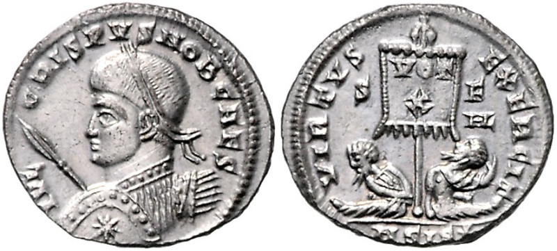 RÖMISCHES REICH, Crispus als Caesar, 317-326, AE Follis (320), S-F HL ASIS* =Sis...