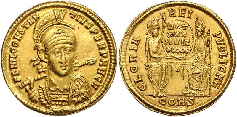 RÖMISCHES REICH, Constantius II., 337-361, AV Solidus (351-355), CONS =Constanti...