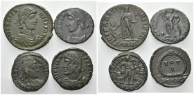 RÖMISCHES REICH, Jovian, 363-364, AE Centenionalis, HERAC = Heraclea. Drap. Büste l. Rs.VOT V im Kranz. DAZU: Gratian, AE 1/2 Cent., SMAQS. Rs.Stadtgö...