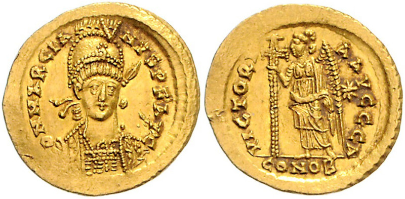 RÖMISCHES REICH, Marcian, 450-457, AV Solidus (450-457), CONOB =Constantinopel. ...