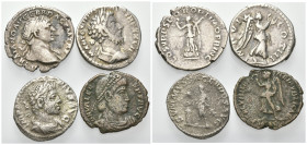 RÖMISCHES REICH, Lot von 4 Münzen, darin 3x Denare: Traiannus, Marcus Aurelius, Caracalla und 1x Siliqua von Valens. Gesamtgewicht 10,23g.
4 Stk., ss...