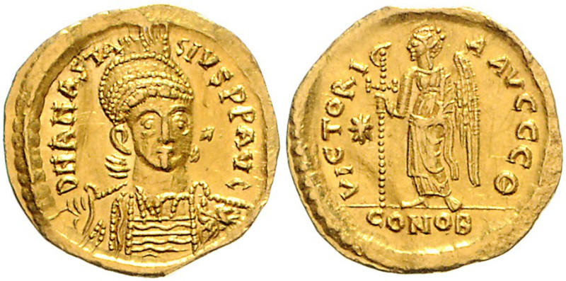 BYZANTINISCHES REICH, Anastasius I., 491-518, AV Solidus (507-518), CONOB =Konst...