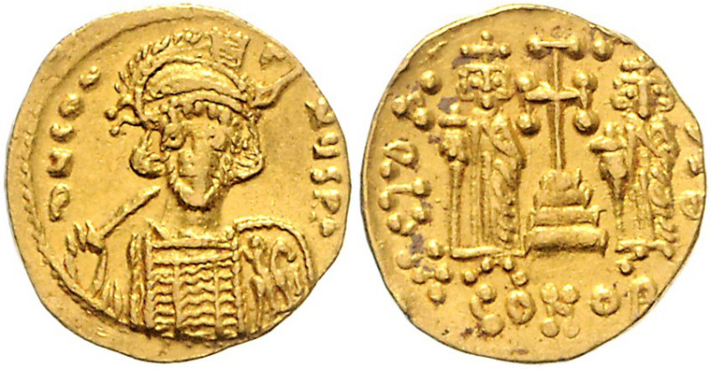 BYZANTINISCHES REICH, Constantin IV., 668-685, AV Solidus, CONOB =Konstantinopel...