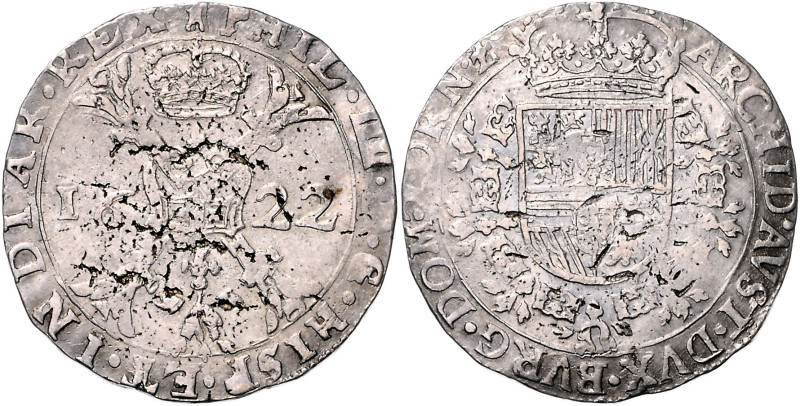 BELGIEN / TOURNAI, Philipp IV., 1621-1665, Patagon 1622, Doornik. 27,89g.
Sf., ...