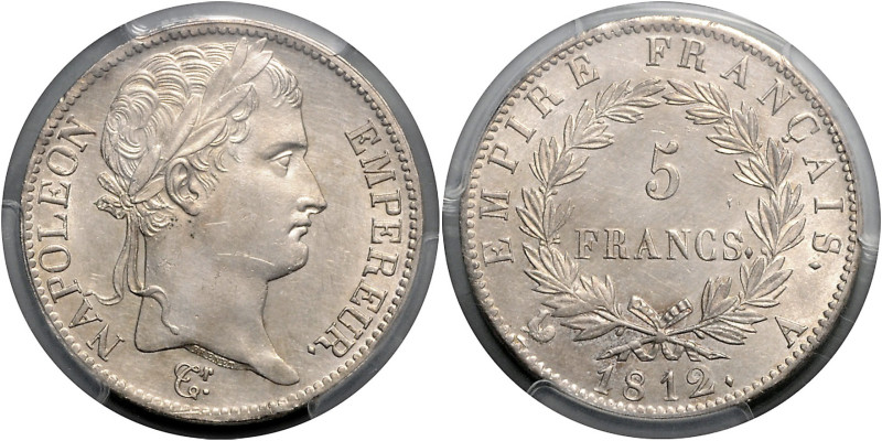 FRANKREICH, Napoleon I. Bonaparte, 1804-1814, 1815, 5 Francs 1812 A, Paris.
PCG...