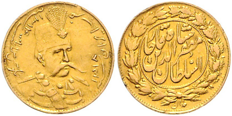 IRAN, Muzaffar al-Din Shah, 1896-1907, Toman AH 1318 =1900. 2,80g.
GOLD, ss
KM...