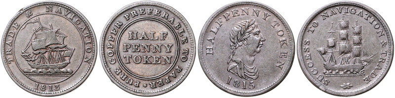 KANADA, Georg III., 1760-1820, Halfpenny Token 1813, Nova Scotia. TRADE&NAVIGATI...