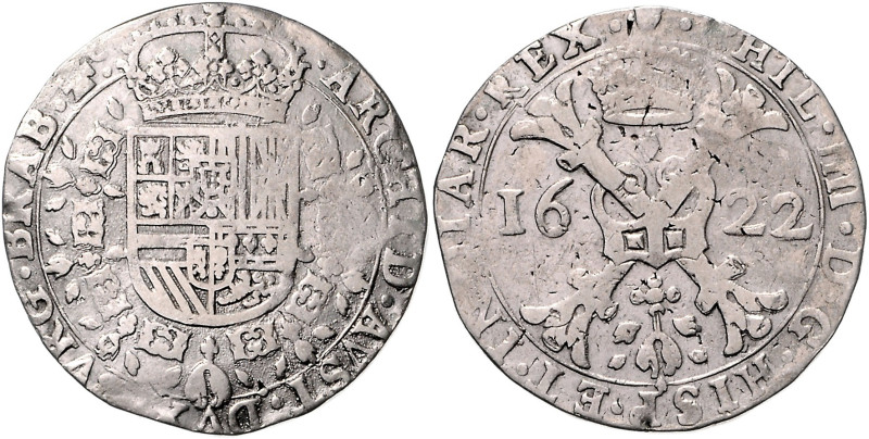 NIEDERLANDE - SPANISCHE, Philipp IV., 1621-1665, Patagon 1622, Antwerpen. 25,58g...