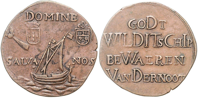 NIEDERLANDE - SPANISCHE, Karl II., 1665-1700, Kupferjeton (1678). Léonard van de...