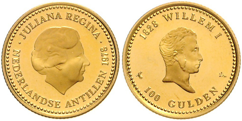 NIEDERLÄNDISCHE ANTILLEN, Juliana, 1948-1980, 100 Gulden 1978. König William I. ...