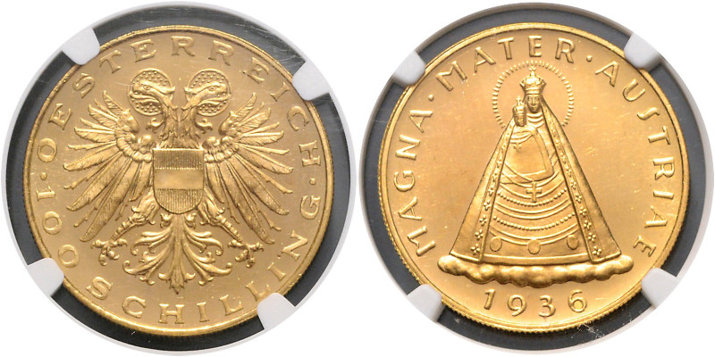 ÖSTERREICH, Erste Republik, 1918-1938, 100 Schilling 1936. Magna Mater.
Ware is...