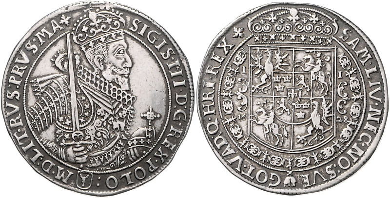 POLEN, Sigismund III., 1587-1632, Taler 1628 II, Bromberg. 28,76g.
Fassungssp.,...