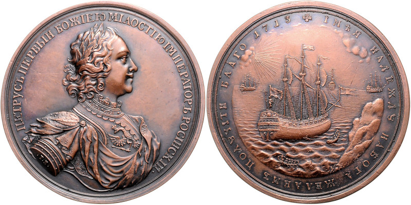 RUSSLAND, Peter I. der Große, 1689-1725, Br.-Med. 1713 v. T.Ivanow (spätere Präg...