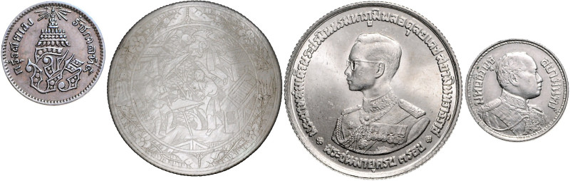 THAILAND, Rama V., 1868-1910, 1/2 Att =1 Solot CS 1236 =1874. 2,80g. DAZU: Salun...