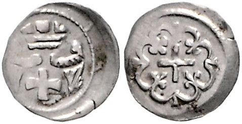 UNGARN, Andreas II., 1205-1235, Obol o.J. Kreuz unter Krone zwischen zwei Flügel...