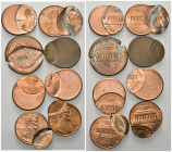 VEREINIGTE STAATEN VON AMERIKA, Cent 1982, 1998, 2000, 5 weitere ohne erkennbares Datum. 8 interessante Verprägungen.
8 Stk., meist prfr/UNC