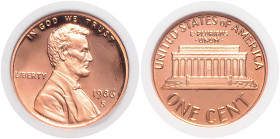 VEREINIGTE STAATEN VON AMERIKA, Cent 1986-S, San Francisco.
Prachtex., NGC PF-70 RD Ultra Cameo
